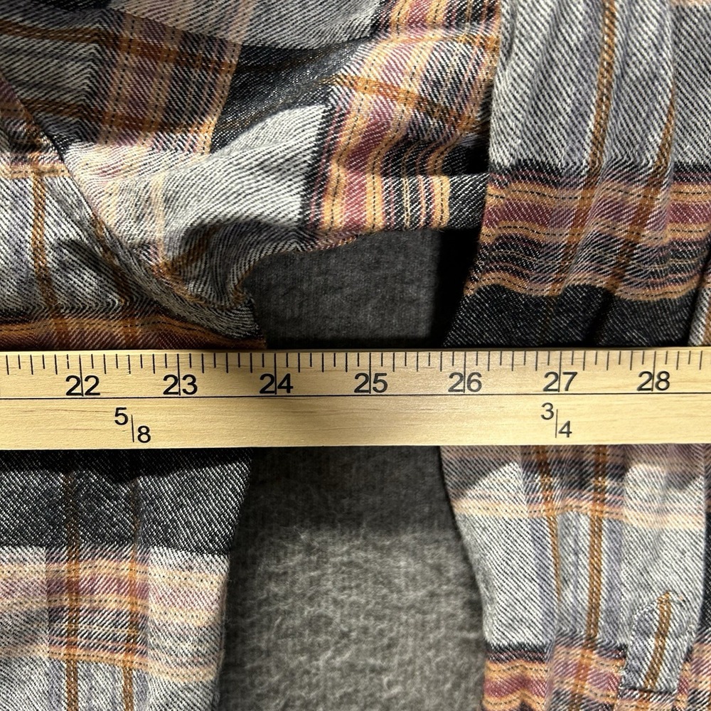 Carbon 2 Cobalt Shirt Men's Large Gray Plaid Long Sleeve Button Up Down Flannel - Picture 5 of 7